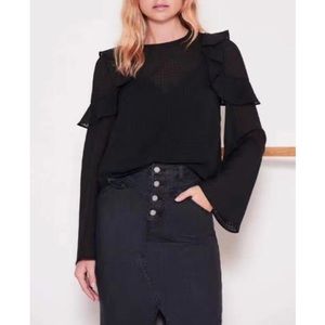 THE FIFTH Window Pane Ruffle Top